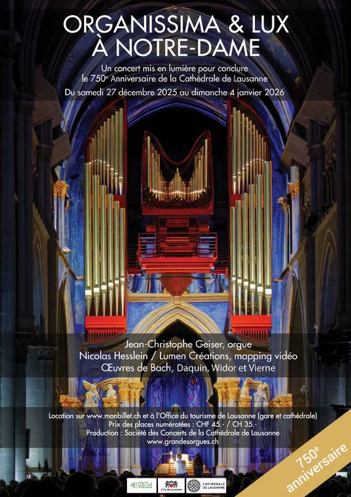 Affiche du concert "Organissima & Lux"